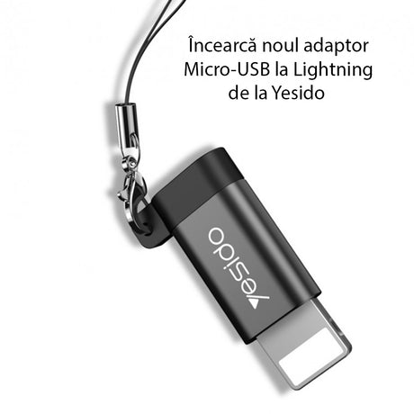 Adaptor Yesido OTG Adapter (GS05), Lightning to Micro USB, Plug & Play, 480Mbps, Negru