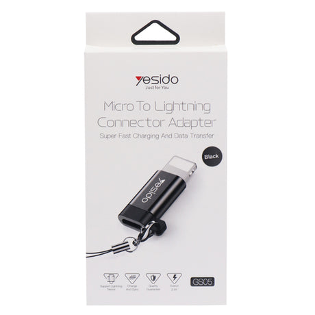 Adaptor Yesido OTG Adapter (GS05), Lightning to Micro USB, Plug & Play, 480Mbps, Negru