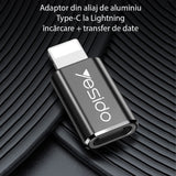 Adaptor Yesido OTG Adapter (GS03), Lightning to Type-C, Plug & Play, 480Mbps, Negru