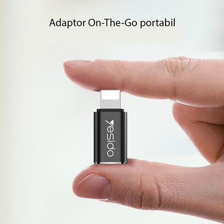Adaptor Yesido OTG Adapter (GS03), Lightning to Type-C, Plug & Play, 480Mbps, Negru