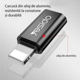 Adaptor Yesido OTG Adapter (GS03), Lightning to Type-C, Plug & Play, 480Mbps, Negru