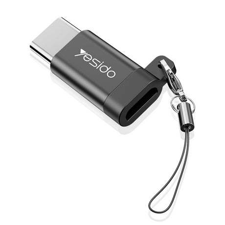 Adaptor Yesido OTG Adapter (GS04), Micro-USB to Type-C, Plug & Play, 480Mbps, Negru