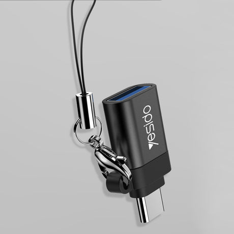 Adaptor Yesido OTG Adapter (GS06), Type-C to USB 3.0, Plug & Play, 5Gbps, Negru