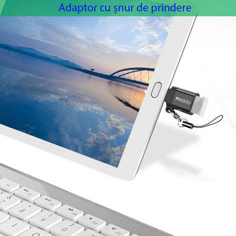 Adaptor Yesido OTG Adapter (GS06), Type-C to USB 3.0, Plug & Play, 5Gbps, Negru