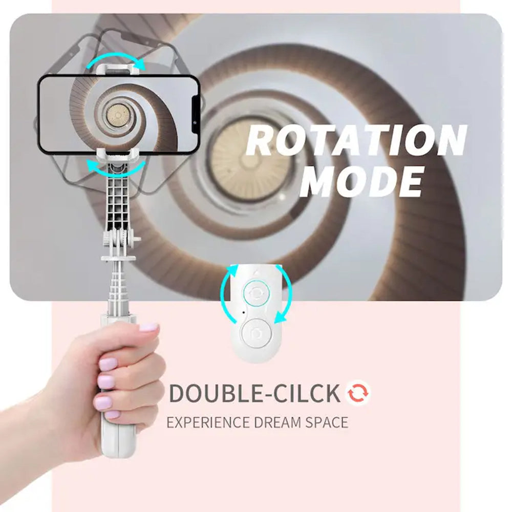 Suport Techsuit Mini Selfie Stick (L08Mini), Stable Gimbal/Tripod with Removable Wireless Remote, 360 Rotation Head, 70cm, Negru