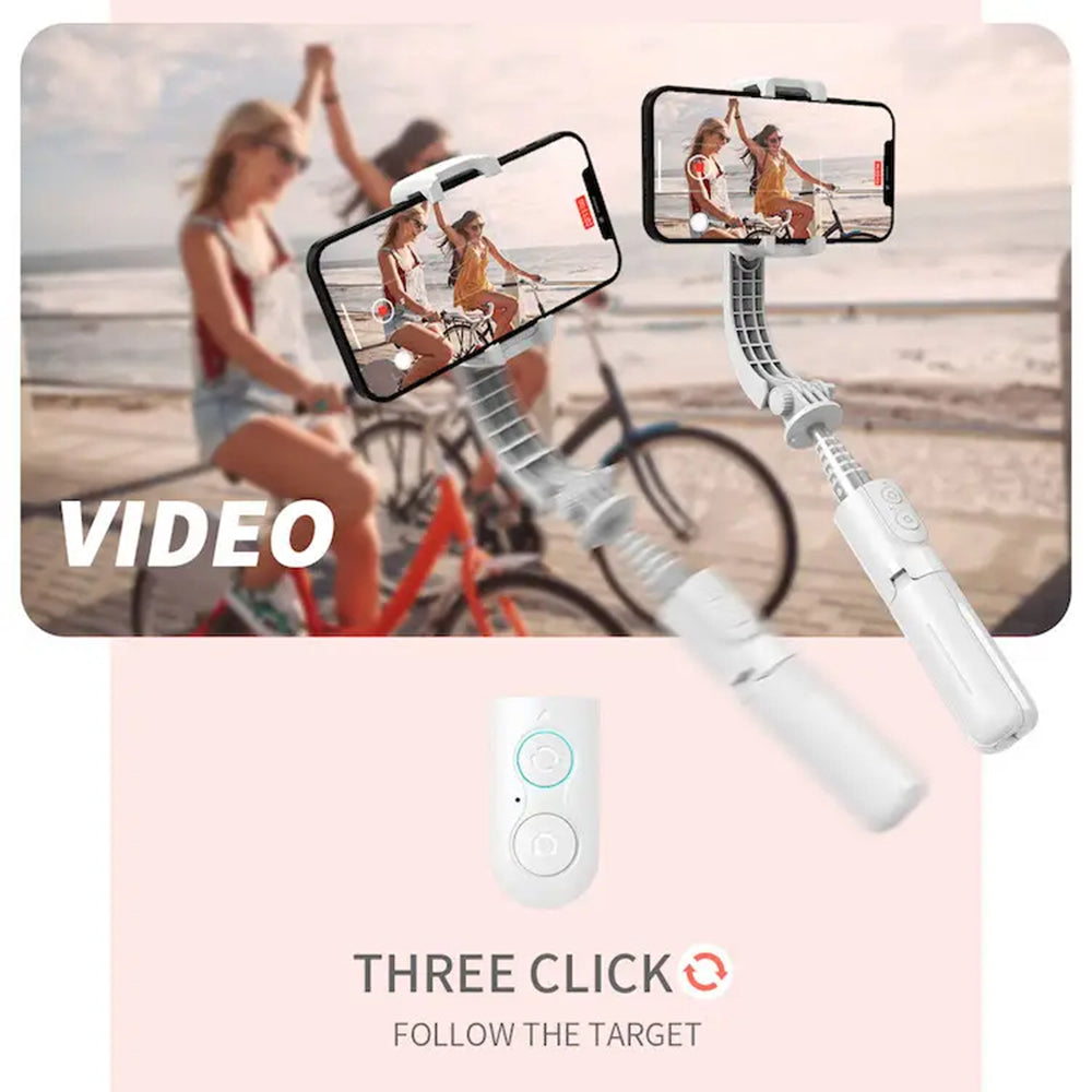 Suport Techsuit Mini Selfie Stick (L08Mini), Stable Gimbal/Tripod with Removable Wireless Remote, 360 Rotation Head, 70cm, Negru