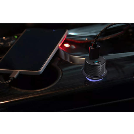 Incarcator Yesido Car (Y31), 2x USB, LED Display, QC 3.0, 18W, 3A, Negru