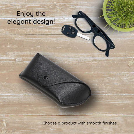 Techsuit Glasses Case (ETOB1), Eco Leather, 167 x 70 x 40mm, Negru