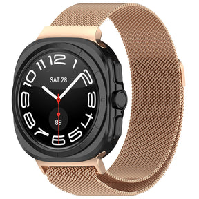 Curea smartwatch Techsuit Watchband (W009) compatibil cu Samsung Galaxy Watch Ultra 47mm / Watch Ultra 2, Roz Auriu