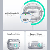 Casti ESR Cyber Magnetic Lock Case HaloLock, Apple AirPods Pro 1 / 2, Gri