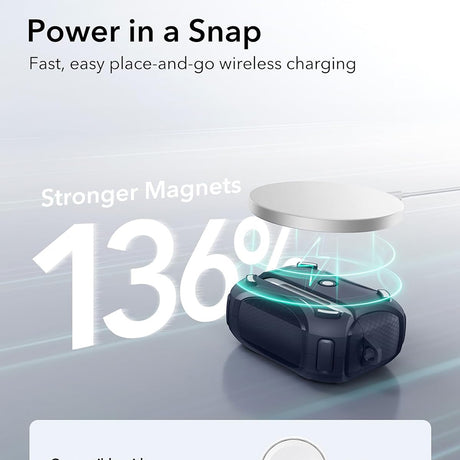 Casti ESR Cyber Magnetic Lock Case HaloLock, Apple AirPods Pro 1 / 2, Albastru