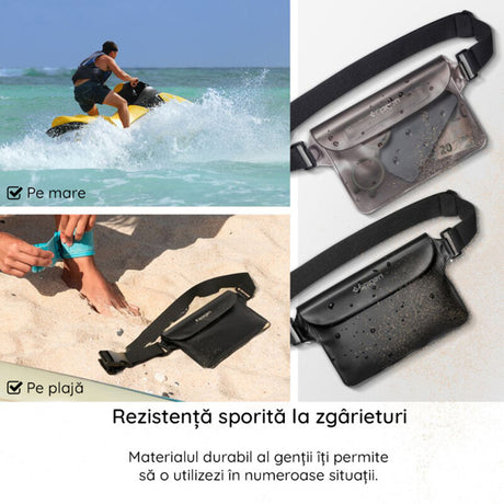 Spigen Waterproof Pouch A620 (AMP04532), Universal Waist Bag for Accessories, Negru