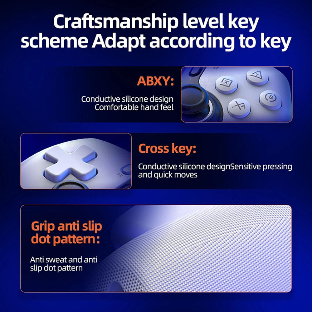 Accesoriu gaming Techsuit Wireless Controller (BSP-D9), Gamepad for Tablet, Phones, Nintendo Switch/PS3/PS4, Bluetooth V5.2, 400mAh, Negru