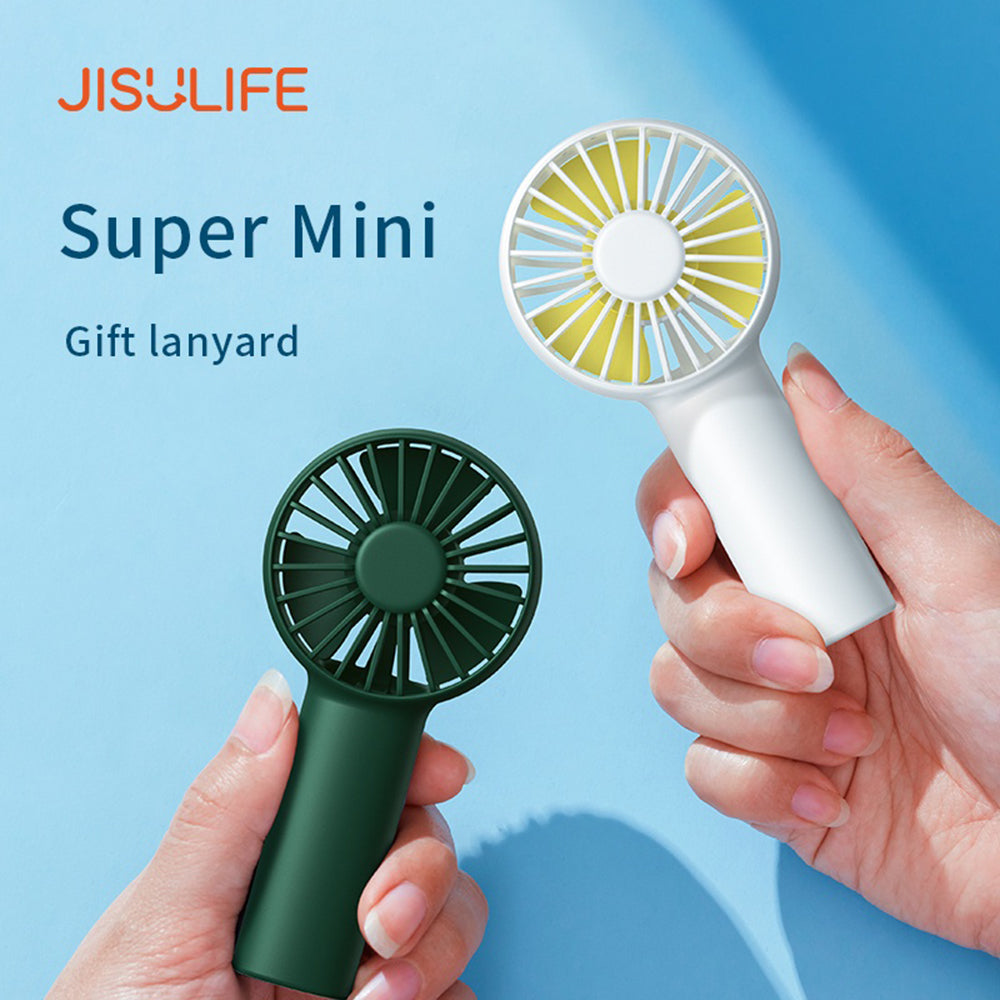 JisuLife Premium Portable Mini Fan Life1 (FA20), USB-C Rechargeable, 3 Wind Speeds, 2000mAh, Deep Green