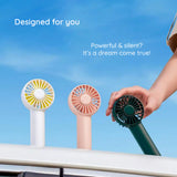 JisuLife Premium Portable Mini Fan Life1 (FA20), USB-C Rechargeable, 3 Wind Speeds, 2000mAh, Alb