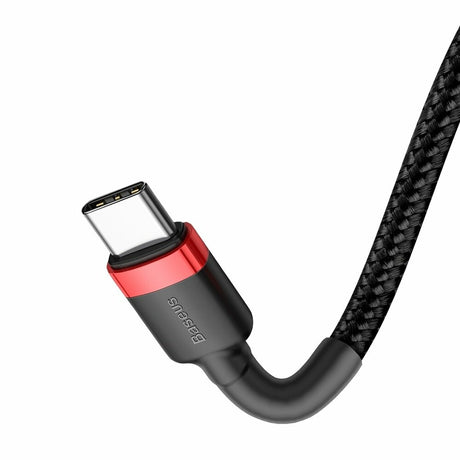 Cablu Baseus Cafule (CATKLF-G91), Type-C to Type-C, PD2.0 60W Flash Charging, 20V, 3A, 1m, Rosu / Black