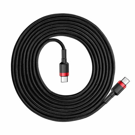 Cablu Baseus Cafule (CATKLF-G91), Type-C to Type-C, PD2.0 60W Flash Charging, 20V, 3A, 1m, Rosu / Black