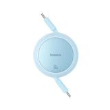 Cablu Baseus Free2Pull Mini (P10364500311-01), Type-C to Type-C, 60W, 1m, Retractable, Galaxy Blue