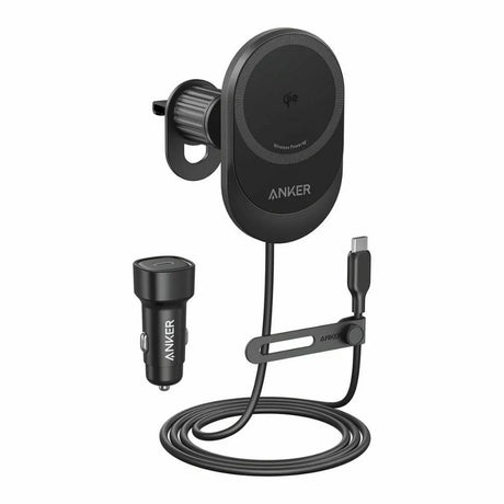 Suport Anker with Wireless Charging MagGo (B2932G11), Magnetic Grip for Air Vent, 360° Rotation, Type-C, 15W, Negru