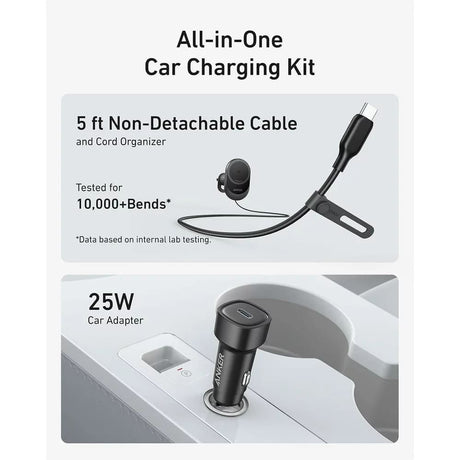 Suport Anker with Wireless Charging MagGo (B2932G11), Magnetic Grip for Air Vent, 360° Rotation, Type-C, 15W, Negru