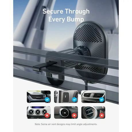 Suport Anker with Wireless Charging MagGo (B2932G11), Magnetic Grip for Air Vent, 360° Rotation, Type-C, 15W, Negru