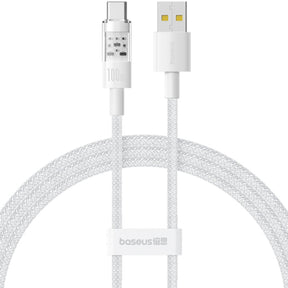 Cablu Baseus Gem (P10373002211-00), USB to Type-C, Super Fast Charging 100W, 1m, Moon White