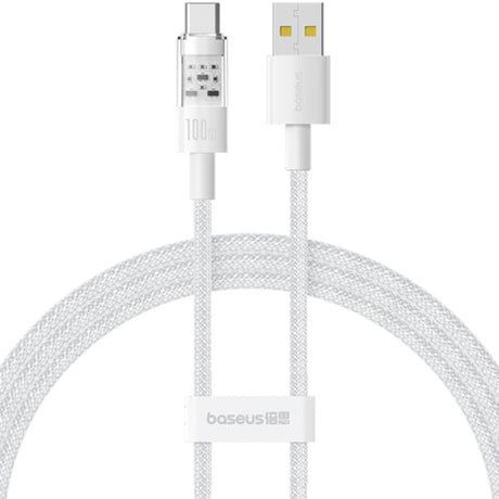 Cablu Baseus Gem (P10373002211-00), USB to Type-C, Super Fast Charging 100W, 1m, Moon White
