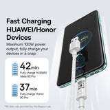 Cablu Baseus Gem (P10373002211-00), USB to Type-C, Super Fast Charging 100W, 1m, Moon White