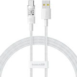 Cablu Baseus Gem (P10373002211-01), USB to Type-C, Super Fast Charging 100W, 2m, Moon White