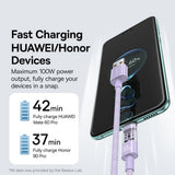 Cablu Baseus Gem (P10373002511-01), USB to Type-C, Super Fast Charging 100W, 2m, Nebula Purple