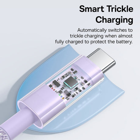 Cablu Baseus Gem (P10373002511-01), USB to Type-C, Super Fast Charging 100W, 2m, Nebula Purple