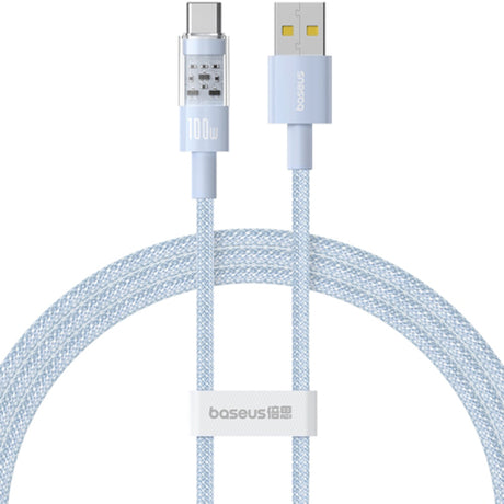 Cablu Baseus Gem (P10373002311-01), USB to Type-C, Super Fast Charging 100W, 2m, Galaxy Blue