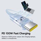 Cablu Baseus Gem (P10373000311-00), Type-C to Type-C, Super Fast Charging 100W, 1m, Galaxy Blue
