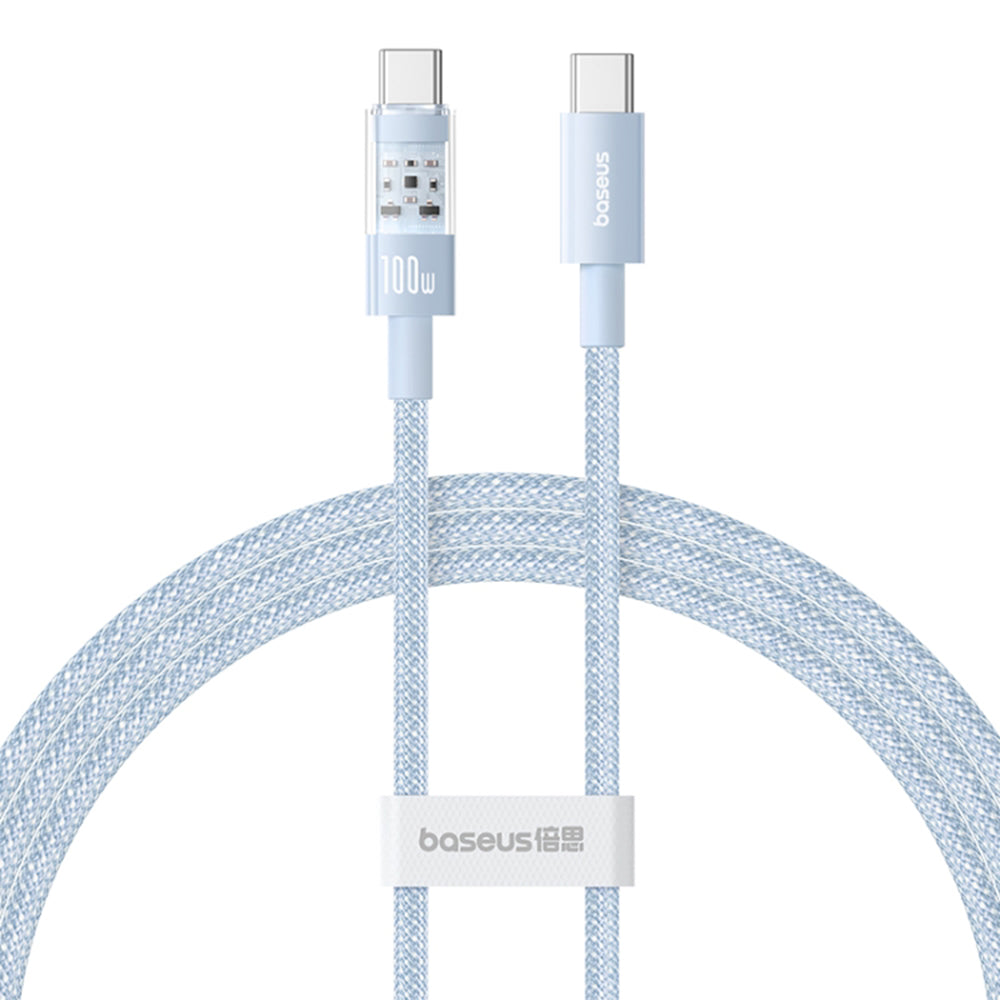 Cablu Baseus Gem (P10373000311-00), Type-C to Type-C, Super Fast Charging 100W, 1m, Galaxy Blue