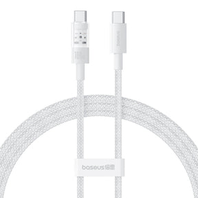 Cablu Baseus Gem (P10373000211-01), Type-C to Type-C, Super Fast Charging 100W, 2m, Moon White