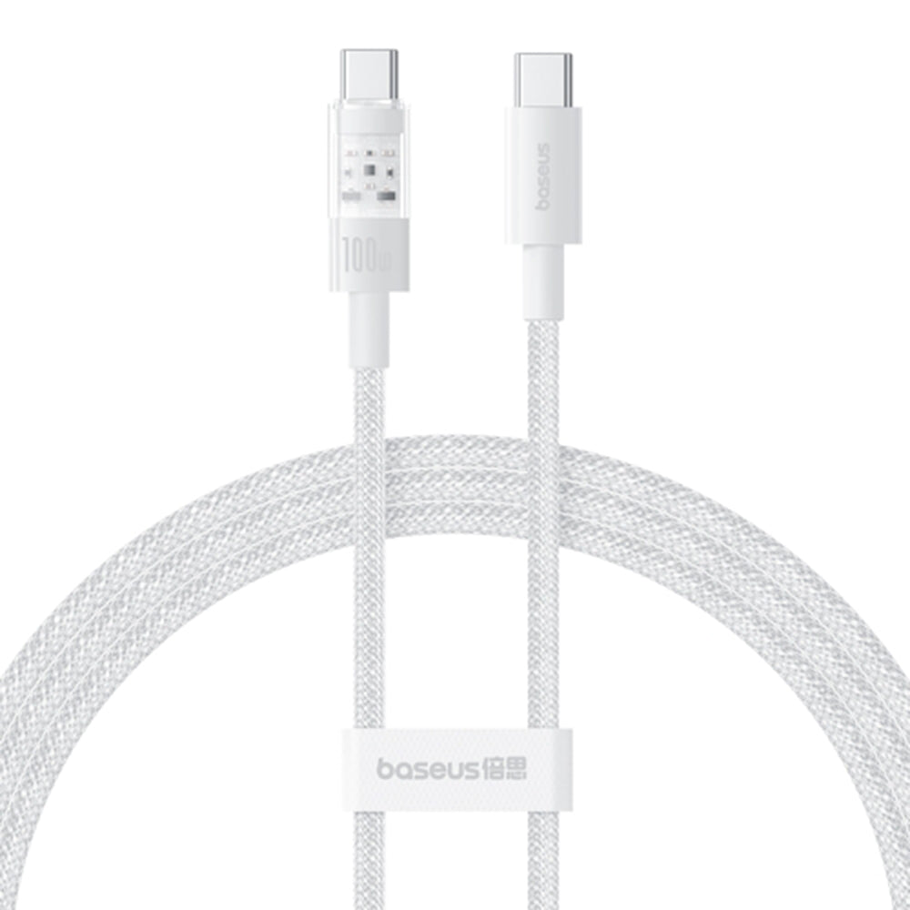 Cablu Baseus Gem (P10373000211-00), Type-C to Type-C, Super Fast Charging 100W, 1m, Moon White