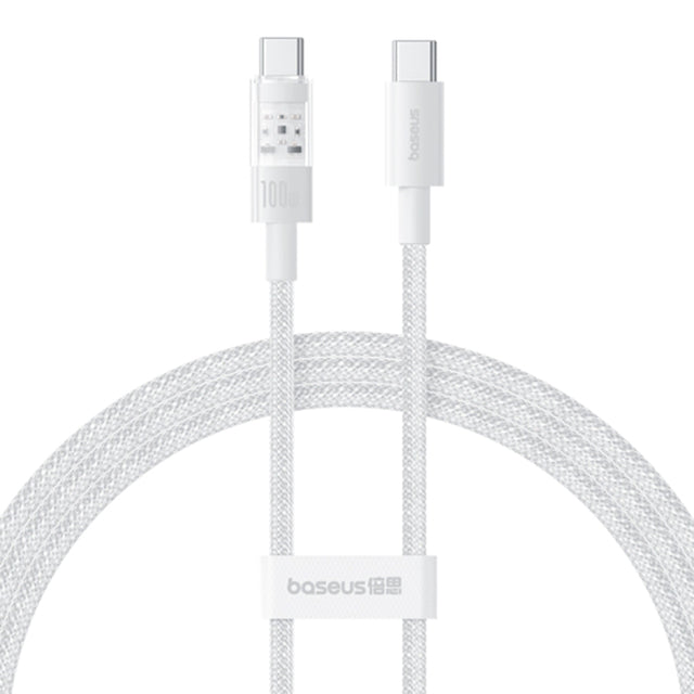 Cablu Baseus Gem (P10373000211-00), Type-C to Type-C, Super Fast Charging 100W, 1m, Moon White