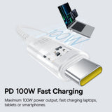 Cablu Baseus Gem (P10373000211-00), Type-C to Type-C, Super Fast Charging 100W, 1m, Moon White
