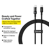 Cablu Baseus Gem (P10373000111-00), Type-C to Type-C, Super Fast Charging 100W, 1m, Cluster Black