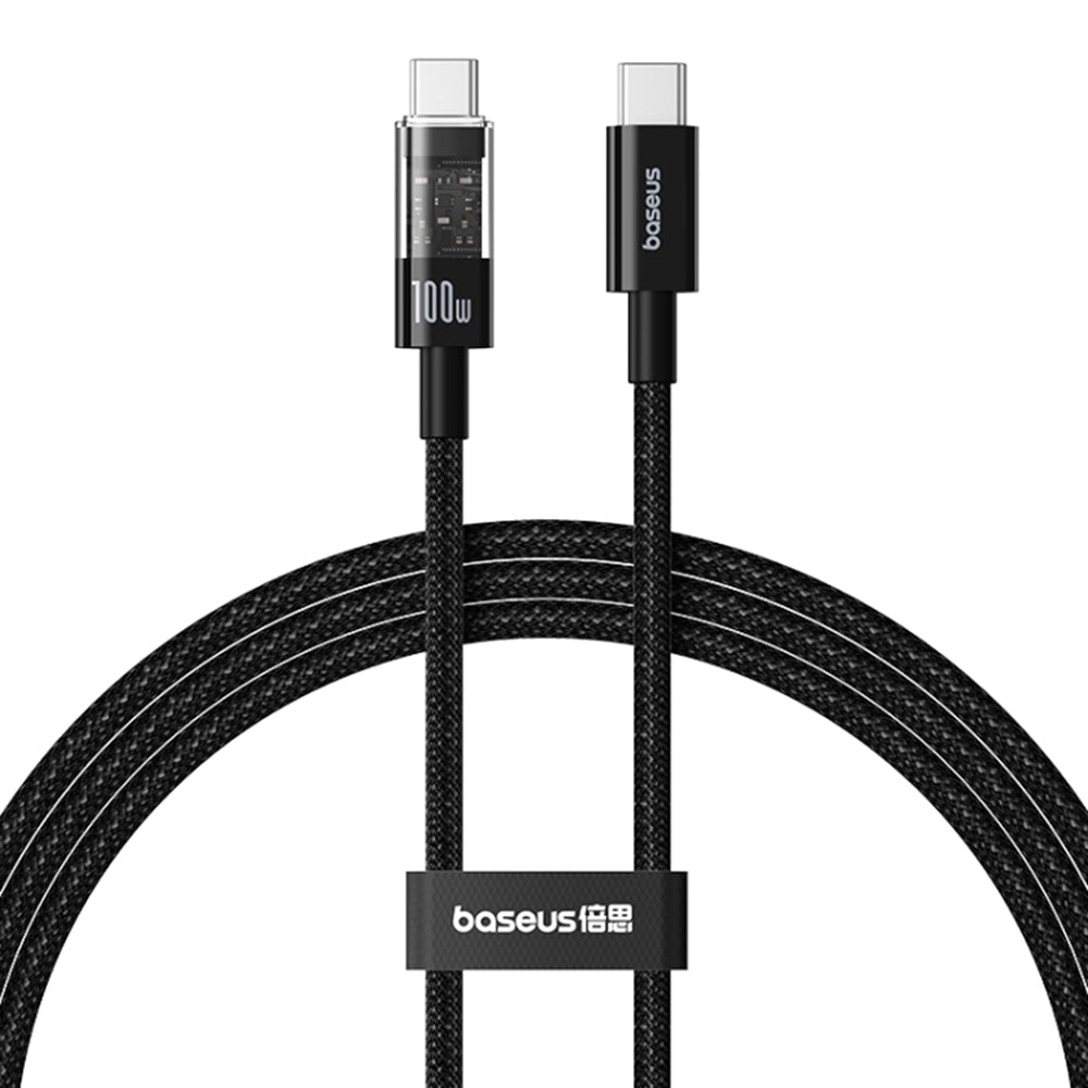 Cablu Baseus Gem (P10373000111-00), Type-C to Type-C, Super Fast Charging 100W, 1m, Cluster Black