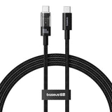 Cablu Baseus Gem (P10373000111-00), Type-C to Type-C, Super Fast Charging 100W, 1m, Cluster Black