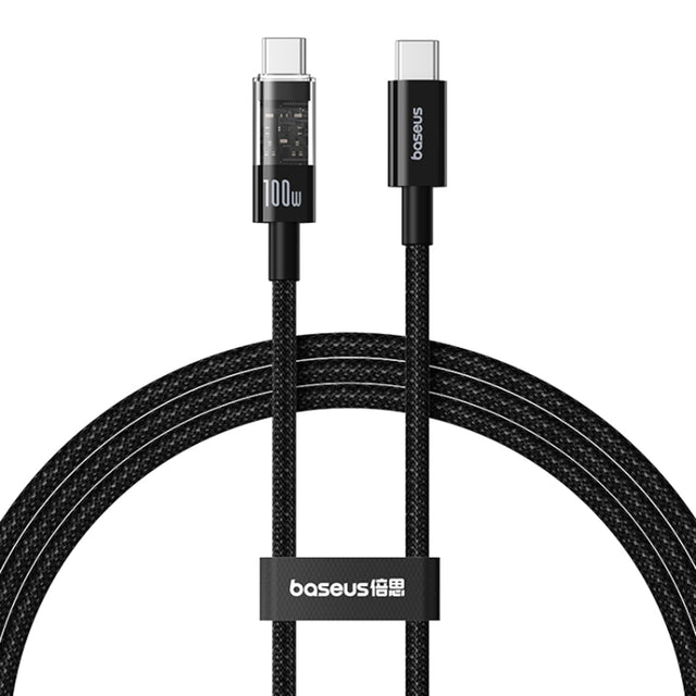 Cablu Baseus Gem (P10373000111-00), Type-C to Type-C, Super Fast Charging 100W, 1m, Cluster Black