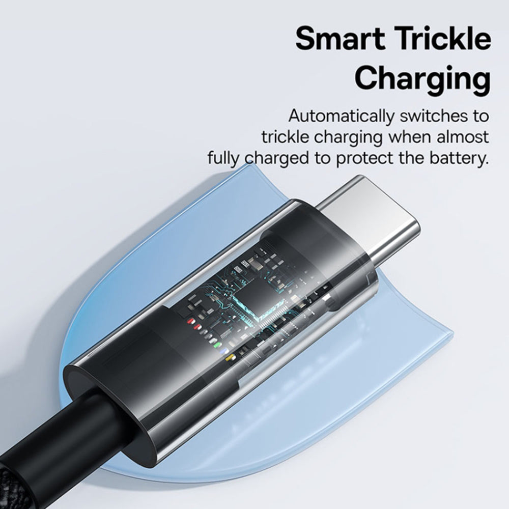 Cablu Baseus Gem (P10373000111-00), Type-C to Type-C, Super Fast Charging 100W, 1m, Cluster Black