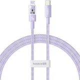 Cablu Baseus Gem (P10373001511-00), USB-C to Lightning, Fast Charging 20W, 1m, Nebula Purple