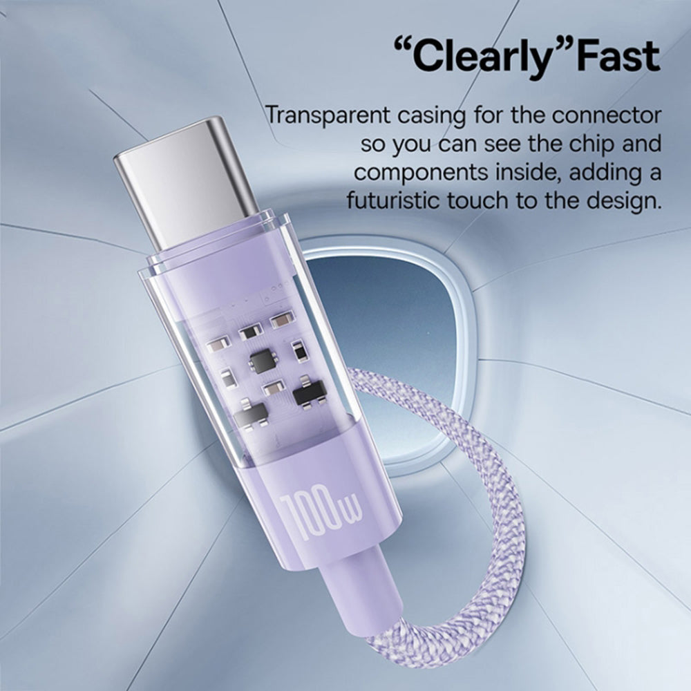 Cablu Baseus Gem (P10373001511-00), USB-C to Lightning, Fast Charging 20W, 1m, Nebula Purple