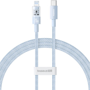 Cablu Baseus Gem (P10373001311-00), USB-C to Lightning, Fast Charging 20W, 1m, Galaxy Blue