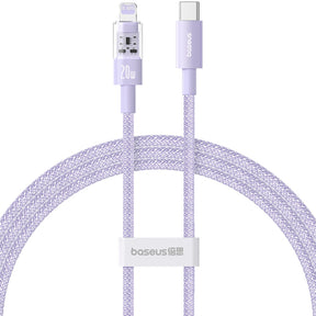 Cablu Baseus Gem (P10373001511-01), USB-C to Lightning, Fast Charging 20W, 2m, Nebula Purple