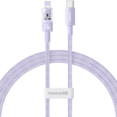 Cablu Baseus Gem (P10373001511-01), USB-C to Lightning, Fast Charging 20W, 2m, Nebula Purple