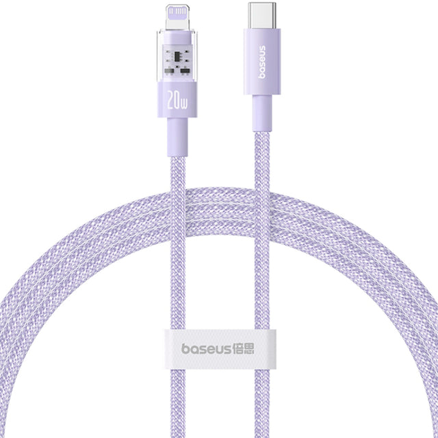 Cablu Baseus Gem (P10373001511-01), USB-C to Lightning, Fast Charging 20W, 2m, Nebula Purple