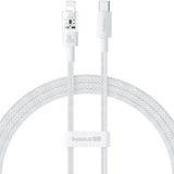 Cablu Baseus Gem (P10373001211-01), USB-C to Lightning, Fast Charging 20W, 2m, Moon White